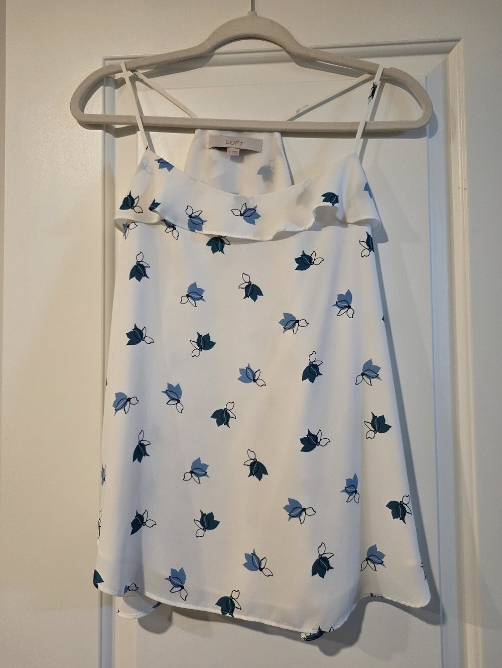 LOFT Blue Floral Tank Top